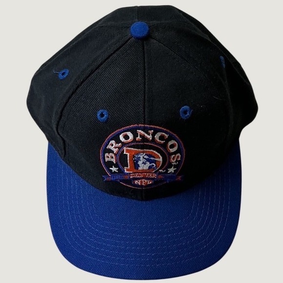 NFL Other - Vintage Denver Broncos Team NFL Snapback Hat Black Blue Embroidered Cap Mens